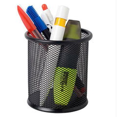 Metal Mesh Pen & Pencil Stand – Round Stationery Holder