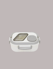 Double Layer Lunch Box Portable With Fork And Spoon For kids School Off White