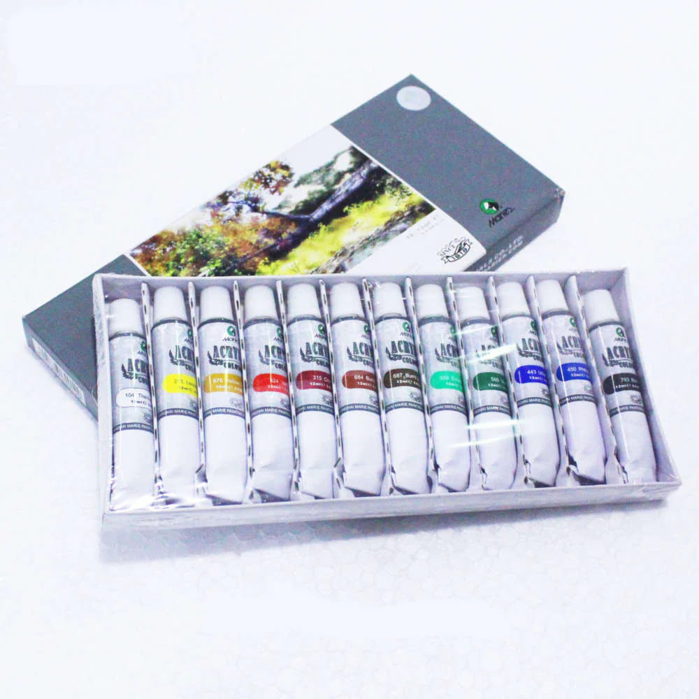 Maries Acrylic Colour Tube – 12 Color Pack