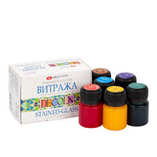 Glass Color Set / Glass Paints – Pack of 6 Pcs.