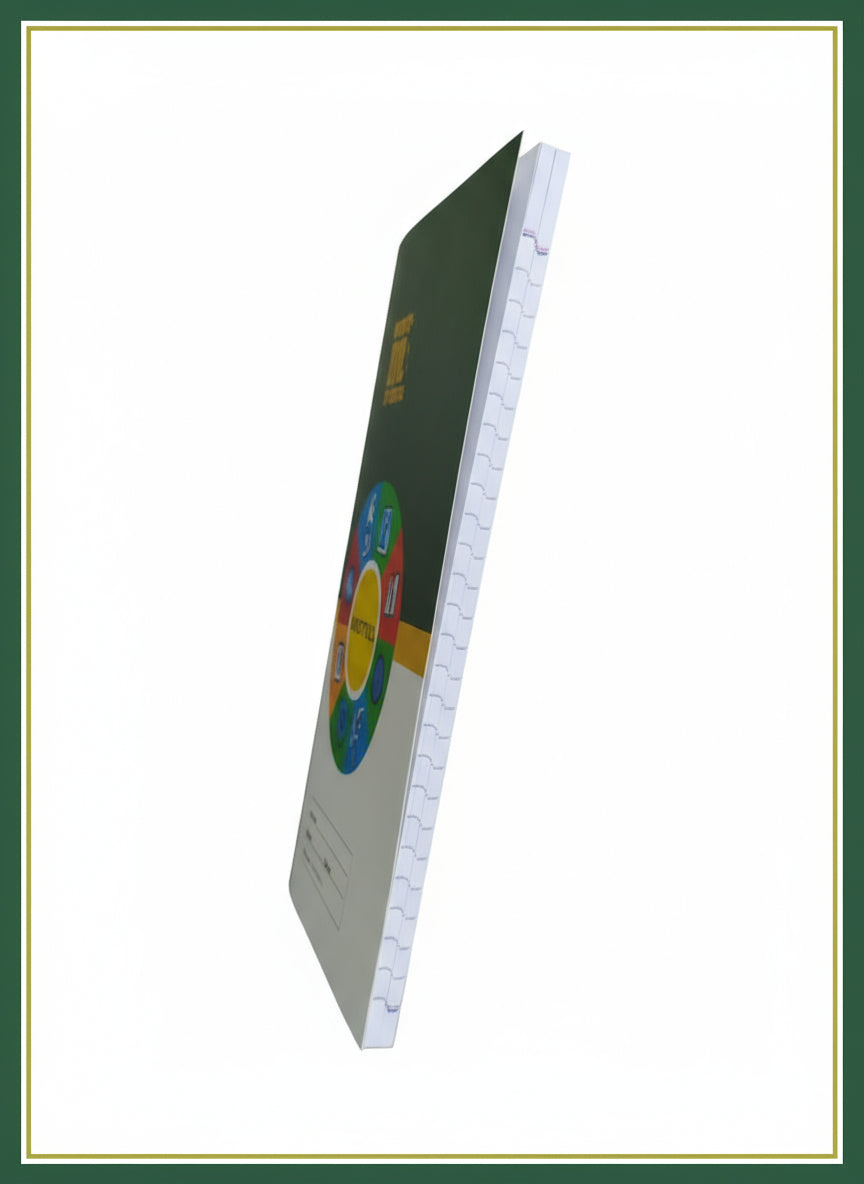 Notebook – Large Size (60 Pages, 70gsm Paper, 250gsm Bleach Card Cover)