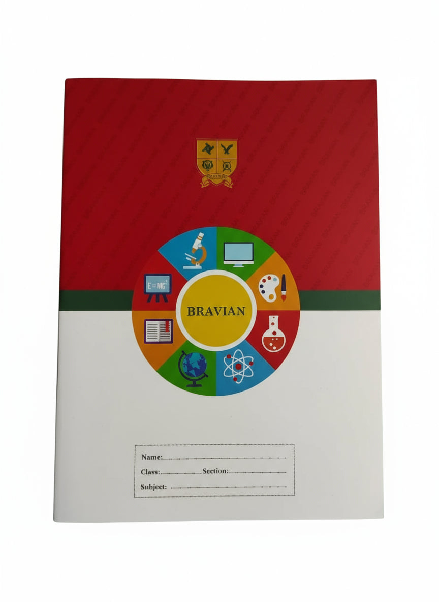 Notebook – Medium Size (50 Pages, 70gsm Paper, 250gsm Bleach Card Cover)