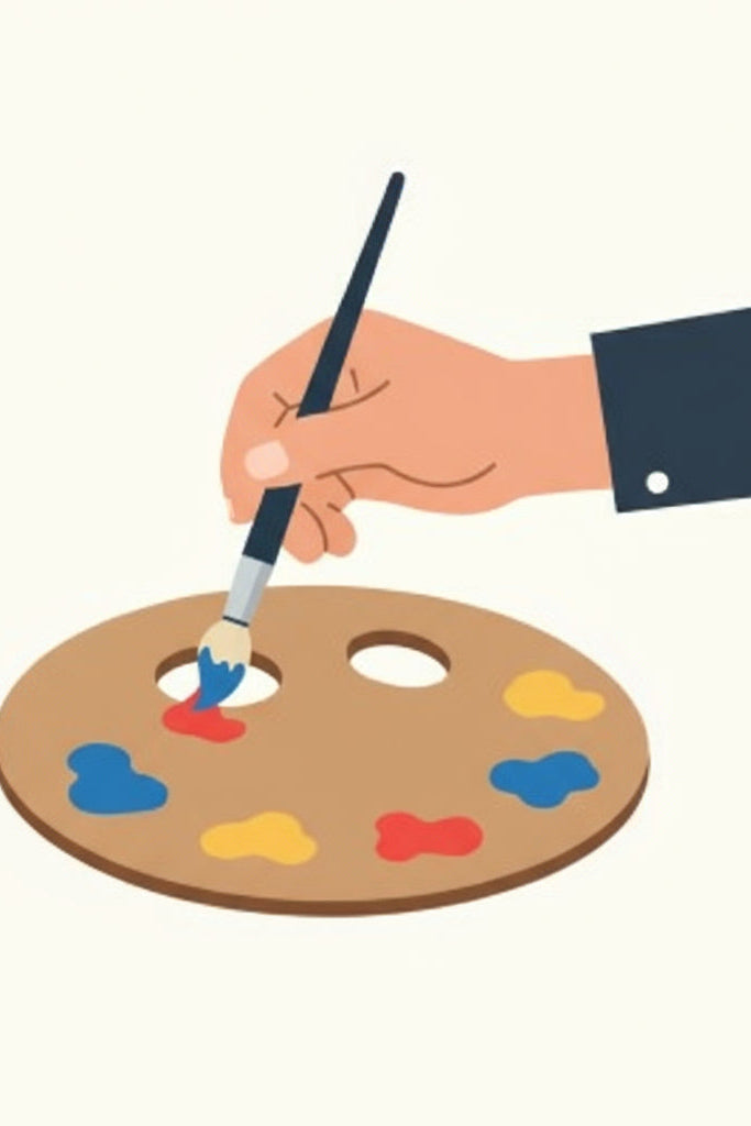 Color Mixing Palette Hand Holding