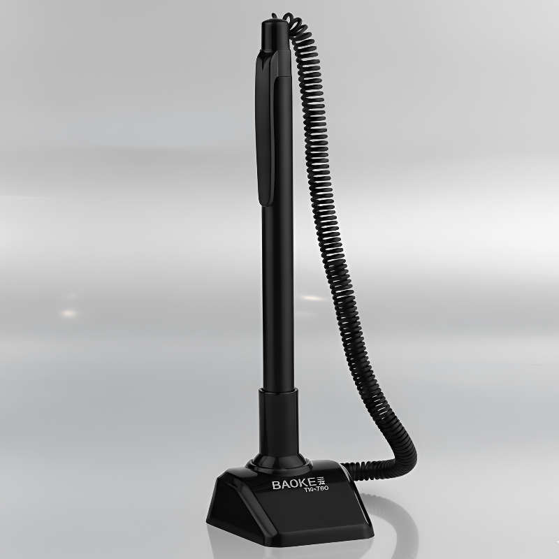 1Pc Table Holder Ball Point Pen With Holder 0.7 Mm - Blue