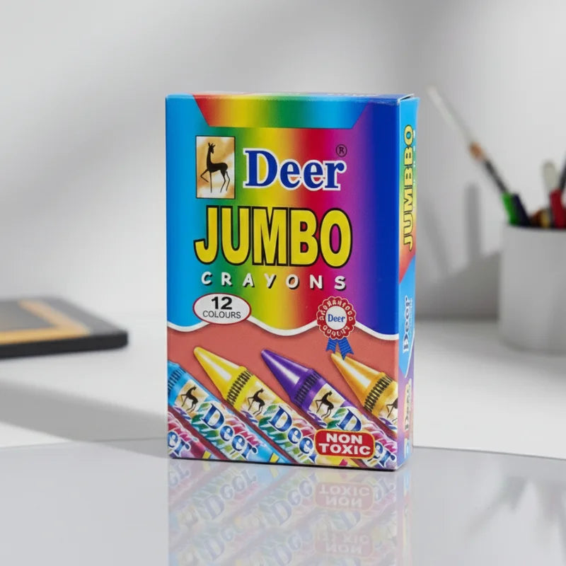 Deer Jumbo Wax Crayons 12-colours