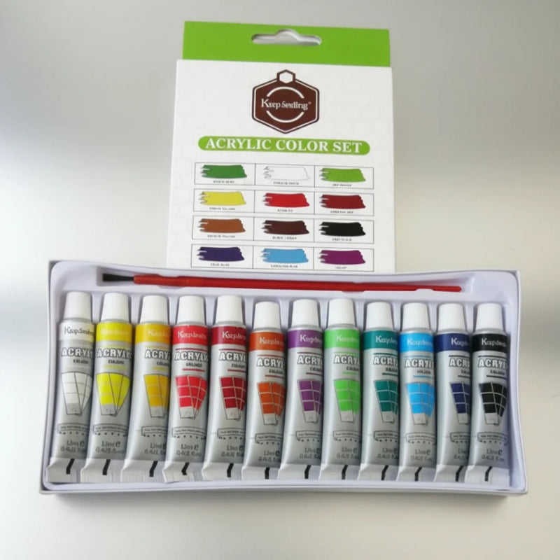 keep Smiling Acrylic Colour Tube – 12 Color Pack