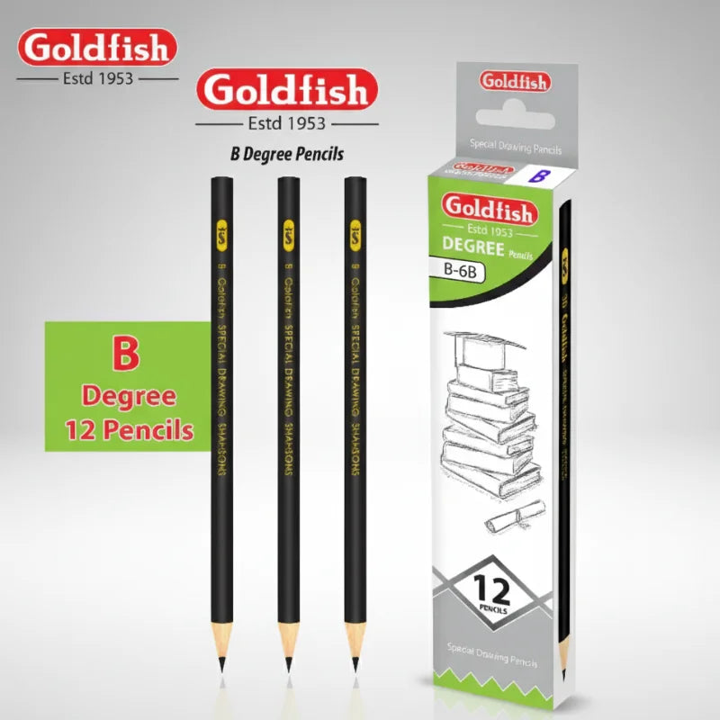Goldfish Drawing Pencils – 2B/4B/6B (Pack of 12)