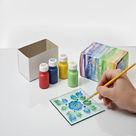 Prima Crystalline Glass Color Set / Glass Paints – Pack of 6 Pcs.