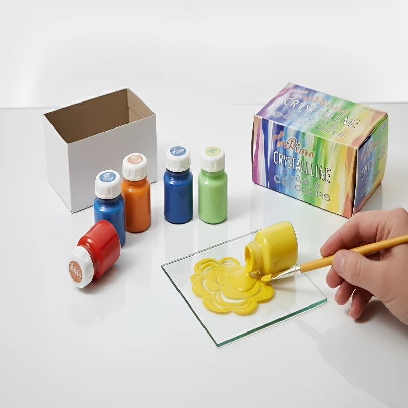 Prima Crystalline Glass Color Set / Glass Paints – Pack of 6 Pcs.