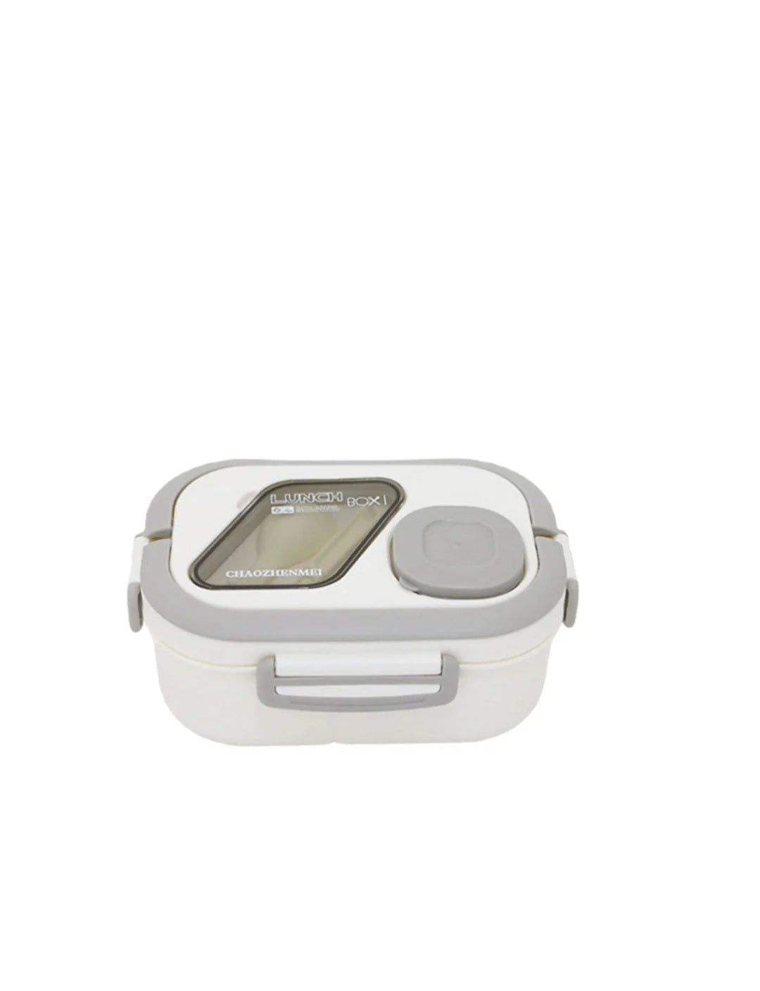 Double Layer Lunch Box Portable With Fork And Spoon For kids School Off White